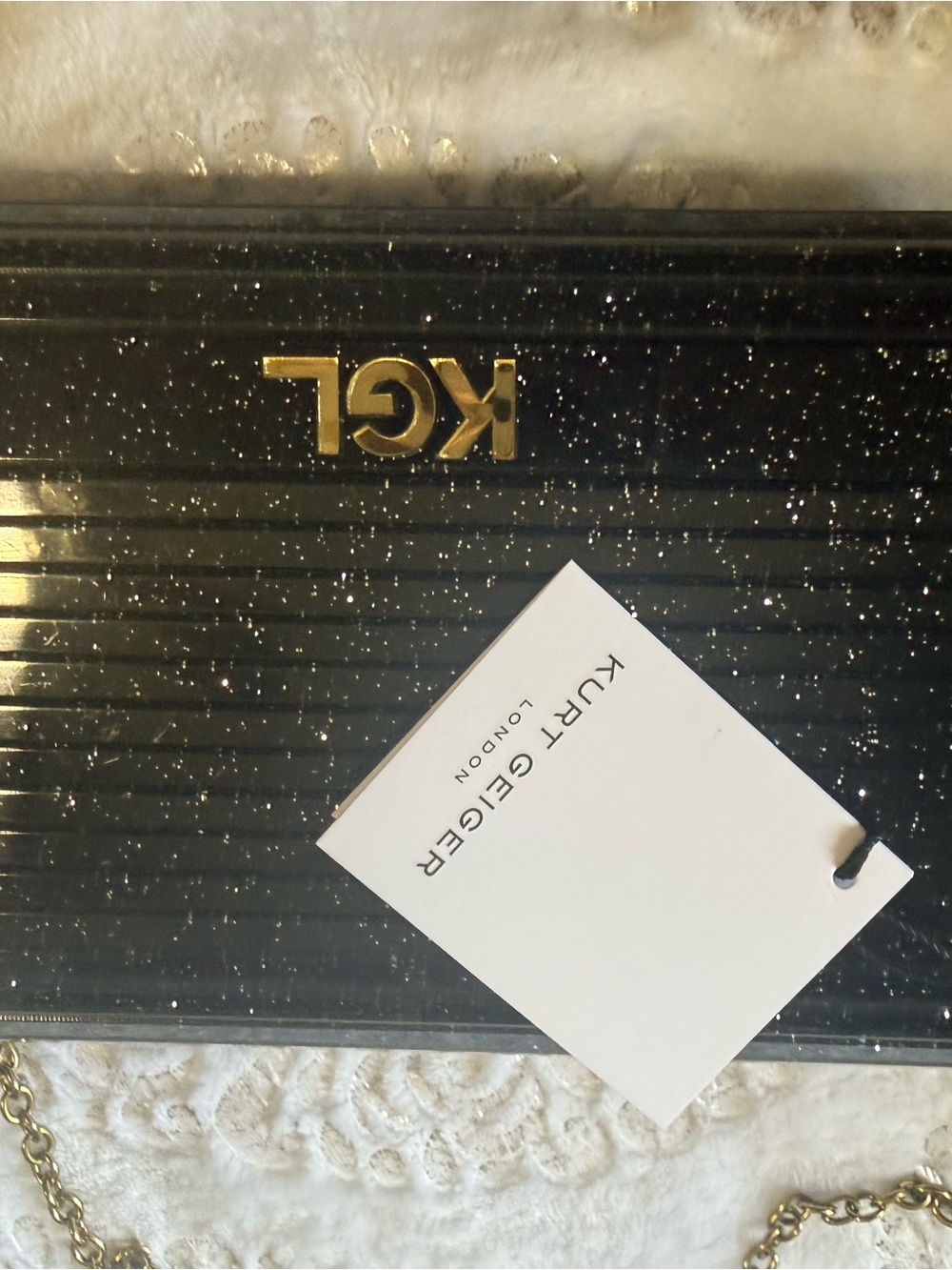 Kurt Geiger Set Black Jeweled Sandals with matching clutch purse set 9.5 - Picture 11 of 11